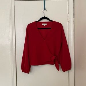 Madewell red wrap top